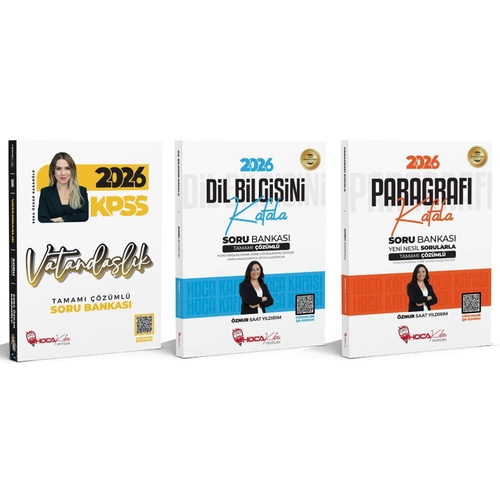 Hoca Kafas� 2026 KPSS Vatanda�l�k + Paragraf + Dil Bilgisi Soru Bankas� 3 l� Set - Esra �zkan Karao�lu, �znur Saat Y�ld�r�m Hoca Kafas� Yay�nlar�