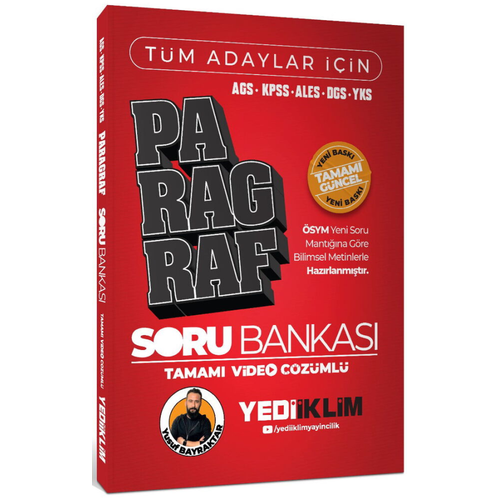 Yediiklim Yay�nlar� AGS KPSS ALES DGS YKS T�m Adaylar ��in Paragraf Tamam� Video ��z�ml� Soru Bankas� Yusuf Bayraktar