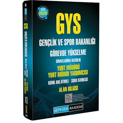 Pegem Yay�nlar� 2026 GYS Gen�lik ve Spor Bakanl��� Yurt M�d�r� Yurt M�d�r Yard�mc�s� Konu Anlat�ml� Soru Bankas� Alan Bilgisi