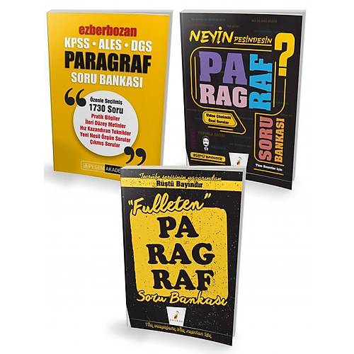 Pegem Ezberbozan Paragraf Soru Bankas, Neyin Peindesin? Paragraf Soru Bankas ve Fulleten Paragraf Set