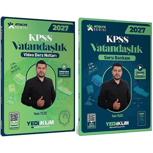 Yediiklim 2027 KPSS Vatanda�l�k At�lye Video Ders Notlar� + Soru Bankas� 2 li Set - Yasin Y�ld�z Yediiklim Yay�nlar�