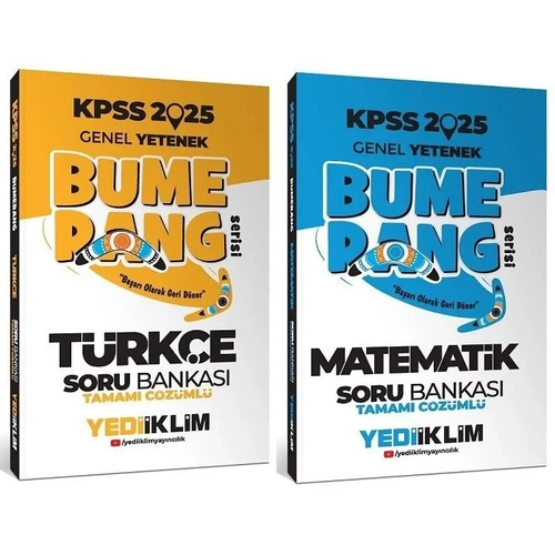 Yediiklim 2025 KPSS Trke+Matematik Bumerang Soru Bankas 2 li Set Yediiklim Yaynlar