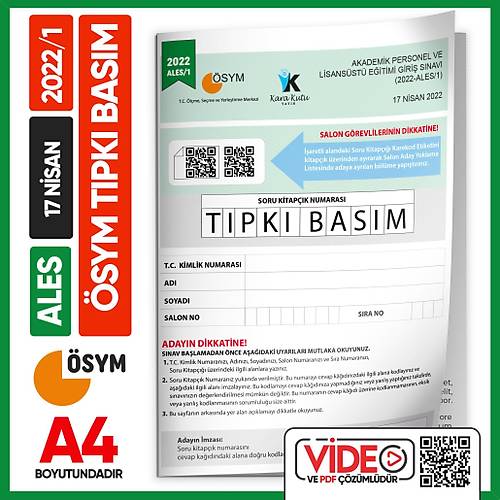 ALES 2022/1 �SYM T�pk� Bas�m ��km�� Soru Deneme Kitap���� Video/PDF ��z�ml� T�rkiye Geneli �nformal Yay�nlar�