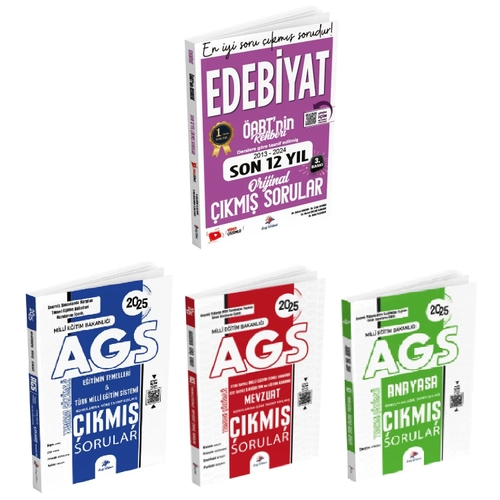 Dizgi Kitap 2025 �ABT nin Rehberi T�rk Dili ve Edebiyat� + AGS E�itimin Temelleri ve T�rk Milli E�itim Sistemi + Mevzuat + Anayasa ��km�� Sorular 4 l� Set - Adem Hakan Dizgi Kitap Yay�nlar�