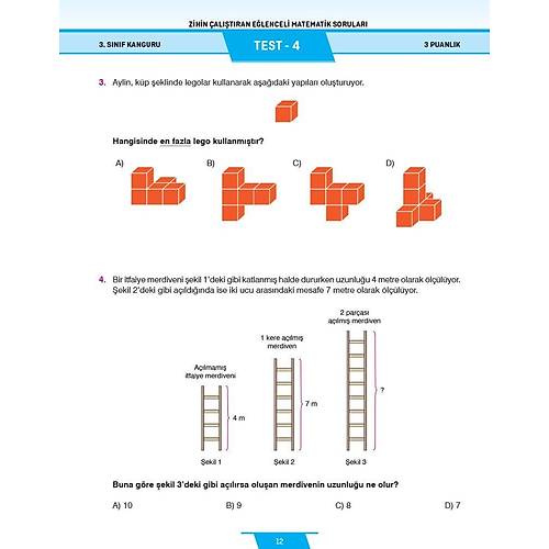 3. S�n�f Zihin �al��t�ran E�lenceli Kanguru Matematik Sorular� Dikkat At�lyesi Yay�nlar�
