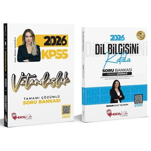 Hoca Kafas� 2026 KPSS Vatanda�l�k + Dil Bilgisi Soru Bankas� 2 li Set - Esra �zkan Karao�lu, �znur Saat Y�ld�r�m Hoca Kafas� Yay�nlar�