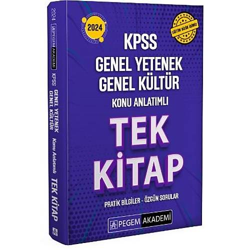 PEGEM AKADEM 2024 KPSS Genel Yetenek Genel Kltr Konu Anlatml Tek Kitap