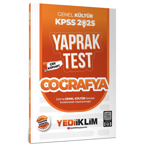 Yediiklim Yay�nlar� 2025 KPSS Genel K�lt�r Co�rafya �ek Kopart Yaprak Test