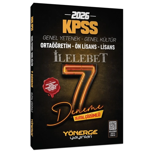 Y�nerge 2026 KPSS Genel Yetenek Genel K�lt�r �lelebet 7 Deneme ��z�ml� Y�nerge Yay�nlar�