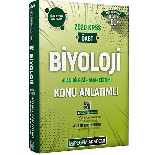 Pegem 2020 KPSS ABT Biyoloji Video Destekli Konu Anlatml