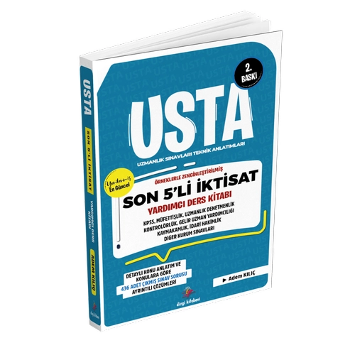 Dizgi Kitap 2025 Usta Son 5'li �ktisat Konu Anlat�m� ve Konular�na G�re Tasnif Edilmi� Tamam� ��z�ml� ��km�� S�nav Sorular� 2. Bask� Adem K�l��?