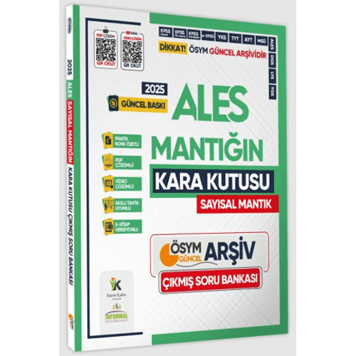 nformal Yaynlar 2025 ALES Saysal Mantn Kara Kutusu km Sorular Soru Bankas