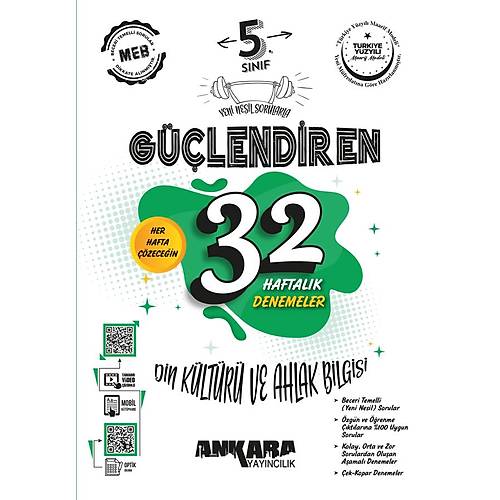 5. Snf Glendiren 32 Haftalk Din Kltr ve Ahlak Bilgisi Kazanm Denemeleri Ankara Yaynclk