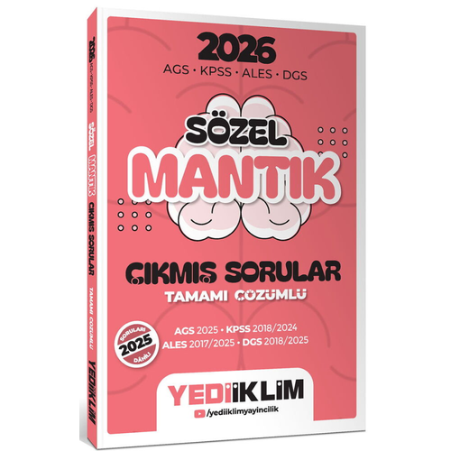 Yediiklim Yay�nlar� 2026 AGS KPSS ALES DGS S�zel Mant�k Tamam� ��z�ml� ��km�� Sorular