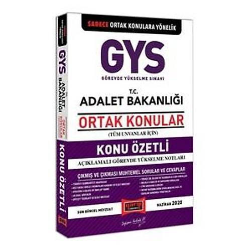 GYS T.C. Adalet Bakanl Ortak Konular Konu zetli Aklamal Grevde Ykselme Notlar Yarg Yaynlar 2020
