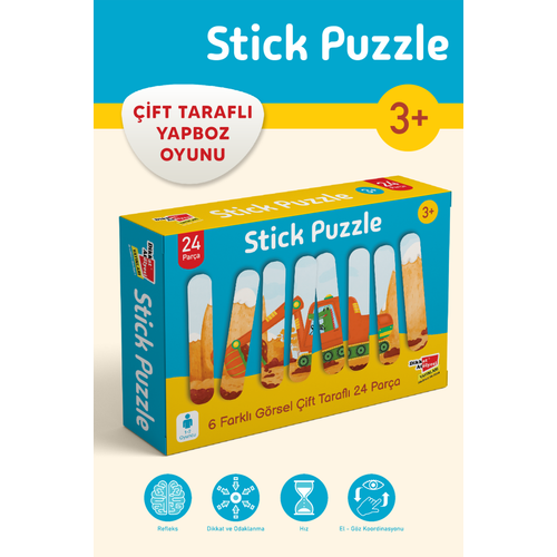 Stick Puzzle �ubuklu �ift Tarafl� Yapboz
