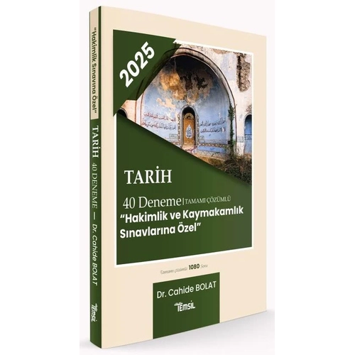 Temsil 2025 Hakimlik Kaymakaml�k Tarih 40 Deneme ��z�ml� - Cahide Bolat Temsil Yay�nlar�