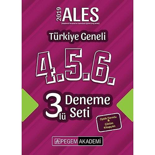 Pegem 2019 ALES Trkiye Geneli 3 Deneme (4.5.6) Pegem Akademi Yaynlar