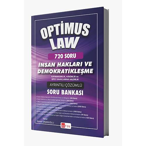 OPTMUS LAW nsan Haklar ve Demokratikleme 720 Ayrntl zml Soru Bankas Ahmet Sinanolu