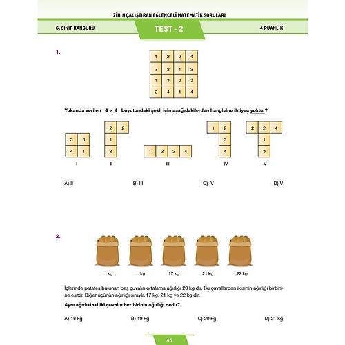 6. S�n�f Zihin �al��t�ran E�lenceli Kanguru Matematik Sorular� Dikkat At�lyesi Yay�nlar�