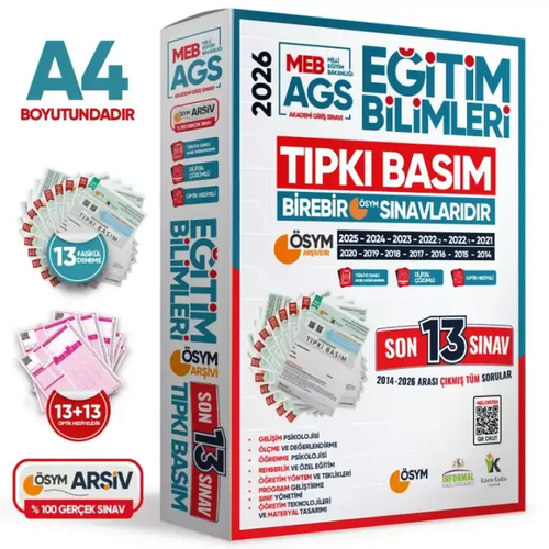 �nformal Yay�nlar� 2026 MEB AGS E��T�M B�L�MLER� �SYM ��km�� Soru T�pk� Bas�m Kitap��klar� 13l� Deneme Paketi