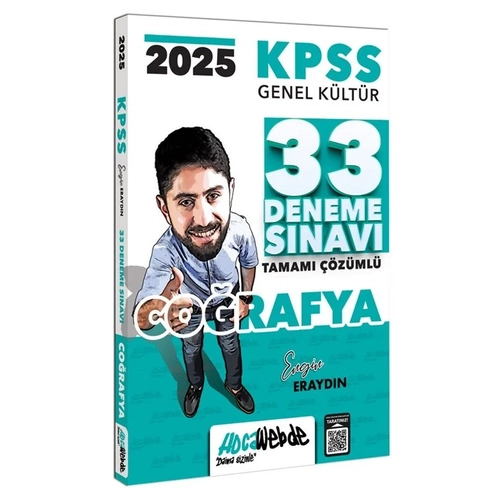 HocaWebde 2025 KPSS Co�rafya 33 Deneme ��z�ml� - Engin Erayd�n HocaWebde Yay�nlar�