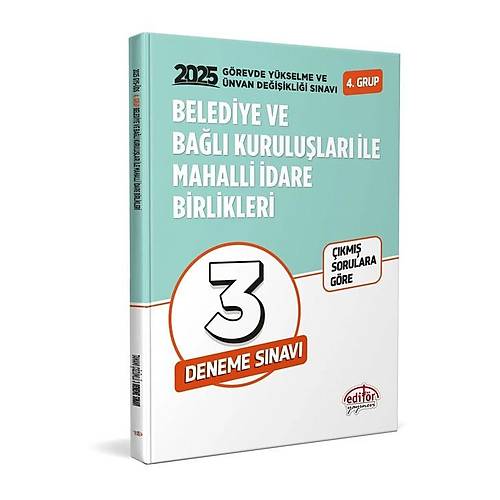 Editr Yaynlar Belediye ve Bal Kurulular le Mahalli dare Birlikleri 4. Grup GYS-DS Tamam zml 3 Deneme Snav