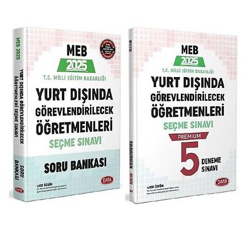 Data 2025 MEB Yurt D retmenlik Snav Soru Bankas + 5 Deneme 2 li Set Data Yaynlar