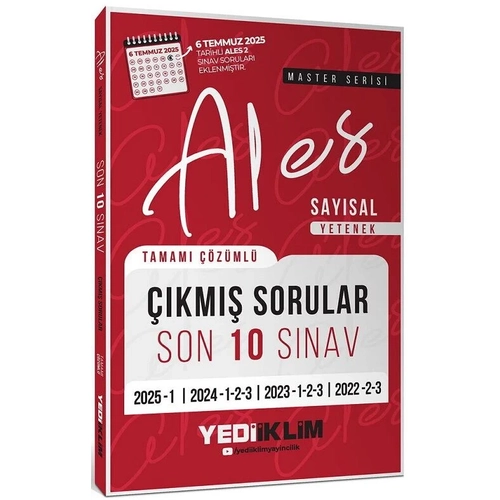 Yediiklim 2026 ALES Master Say�sal Yetenek ��km�� Sorular Son 10 S�nav ��z�ml� Yediiklim Yay�nlar�