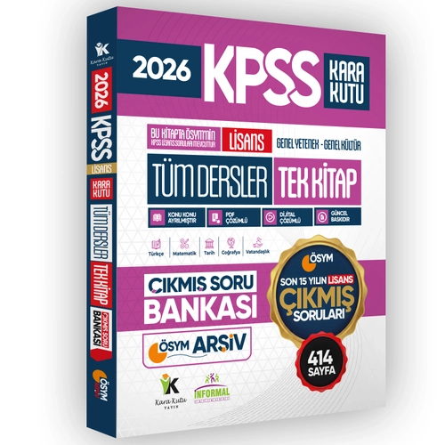 2026 FULL L�SANS KPSS �SYM T�m Dersler Tek Kitap Soru Bankas� Son 15 Y�l ��z�ml� (Sadece Lisans)