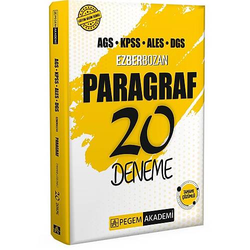 Pegem Akademi Ezberbozan KPSS ALES DGS Paragraf 20 Deneme