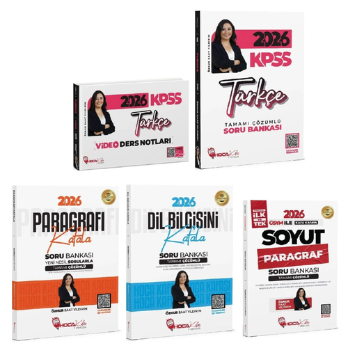 Hoca Kafas� Yay�nlar� 2026 KPSS T�rk�e Paragraf Dil Bilgisi Video Ders Notlar� Soru Bankas� 5'li Set