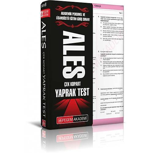 Pegem 2019 ALES Yaprak Test �ek Kopar Pegem Akademi Yay�nlar�