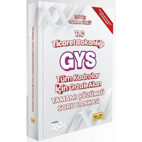 Makro Yaynlar 2025 GYS Ticaret Bakanl Ortak Konular Soru Bankas zml Osman nl Makro Kitap