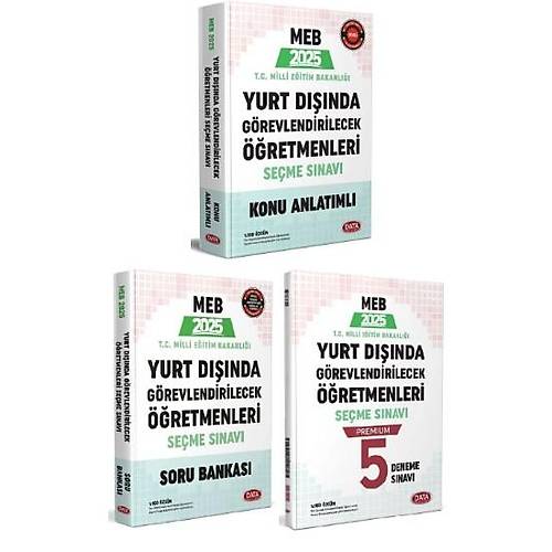 Data 2025 MEB Yurt D retmenlik Snav Konu + Soru Bankas + 5 Deneme 3 l Set Data Yaynlar