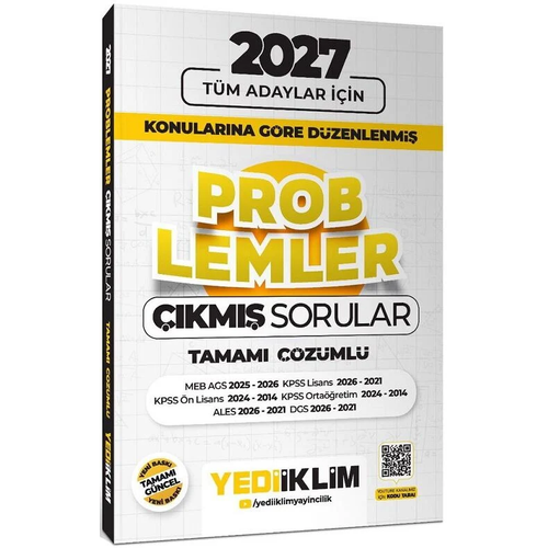 Yediiklim 2027 KPSS ALES DGS Problemler ��km�� Sorular Konular�na G�re ��z�ml� Yediiklim Yay�nlar�