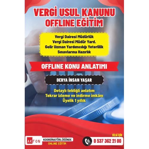 Vergi Usul Kanunu Offline Konu Anlat�m� 2026 Tek Ders
