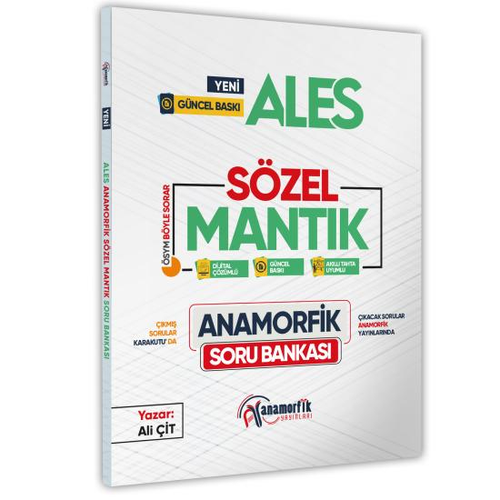 Anamorfik Yay�nlar� ALES Anamorfik S�zel Mant�k Soru Bankas� Yeni M�fredat Dijital ��z�ml� Komisyon Anamorfik Yay�nlar�
