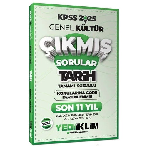 Yediiklim 2025 KPSS Tarih ��km�� Sorular Son 11 Y�l Konular�na G�re ��z�ml� Yediiklim Yay�nlar�