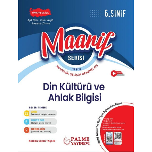 Palme Yay�nlar� 6. S�n�f Maarif Serisi Din K�lt�r� Ve Ahlak Bilgisi Haftal�k Deneme Kezban S�zen Ta�k�n