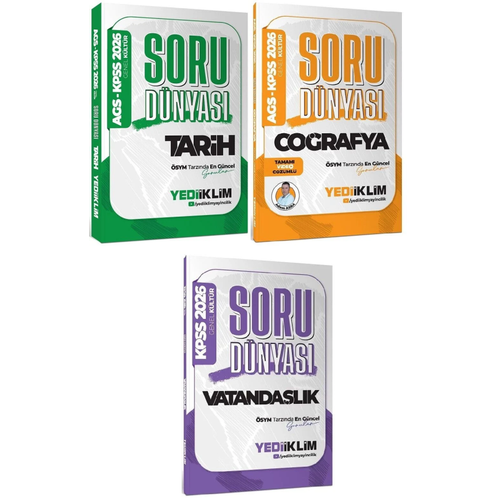 Yediiklim Yaynlar 2026 KPSS Tarih Corafya Vatandalk Soru Dnyas Soru Bankas 3'l Set