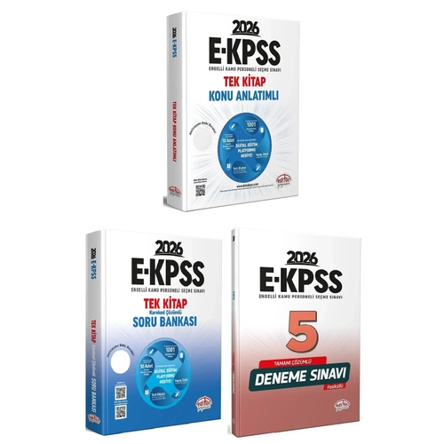 Edit�r 2026 EKPSS Konu + Soru Bankas� + 5 Deneme 3 l� Set Edit�r Yay�nlar�