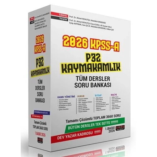 Sava� 2026 KPSS A Grubu P32 Kaymakaml�k T�m Dersler Soru Bankas� Seti 1. Bask� - Ahmet Nohut�u, Mustafa Karadeniz Sava� Yay�nlar�