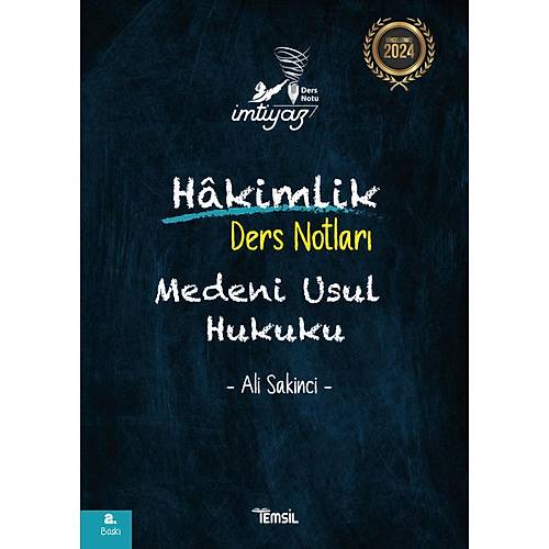 mtiyaz Hakimlik Ders Notlar Medeni Usul Hukuku AL SAKNC Temsil Kitap 2024