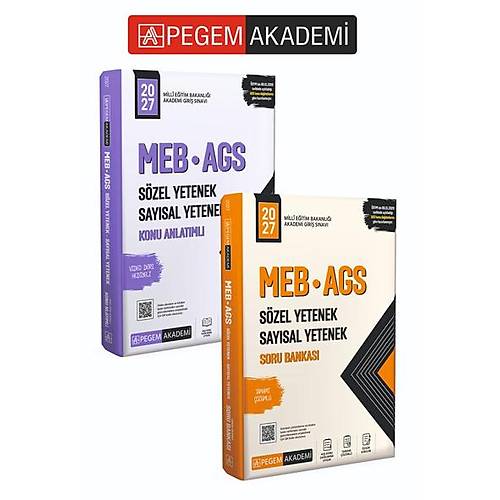 PEGEM AKADEM� 2027 MEB AGS Soru Bankas� Tamam� ��z�ml� S�zel Yetenek Say�sal Yetenek + 2027 MEB AGS Konu Anlat�ml� S�zel Yetenek Say�sal Yetenek Seti (2.Kitap)