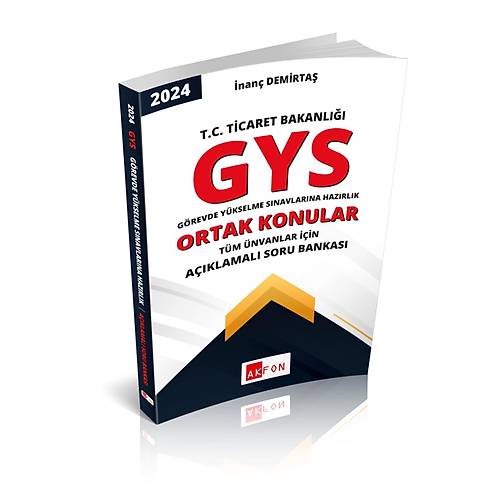T.C. Ticaret Bakanl GYS Ortak Konular Soru Bankas nan Demirta Akfon Yaynlar 2024
