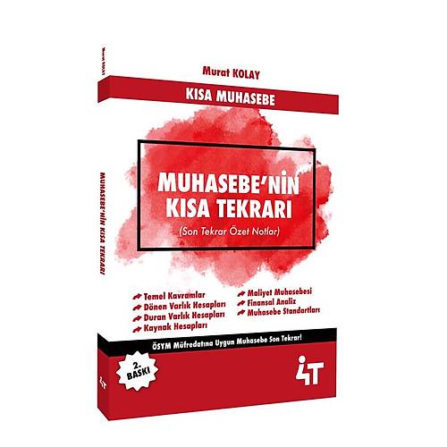 4T Yaynlar KPSS A Grubu Muhasebenin Ksa Tekrar Murat Kolay 4T Yaynlar