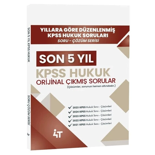 4T Yay�nlar� 2026 KPSS A Grubu Hukuk Orijinal ��km�� Sorular Son 5 Y�l ��z�ml� 4T Yay�nlar�