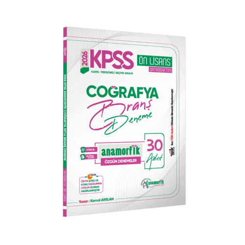 2026 KPSS �nlisans/Orta��retim Anamorfik Serisi Co�rafya 30lu Bran� Denemesi Dijital ��z�ml� �nformal Yay�nlar�
