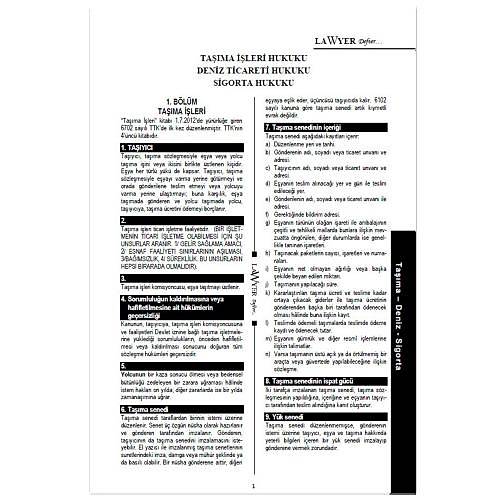 Lawyer Defter - Deniz Ticareti Hukuku Notlu renci Defteri